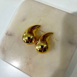 Bottega inspired gold teardrop earrings